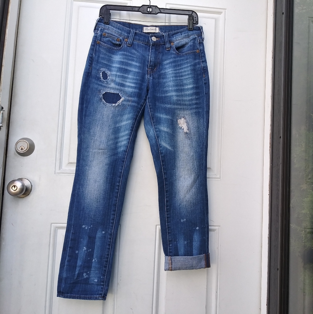 Madewell Slimboy Jeans Distress Size 25 - Picture 3 of 7